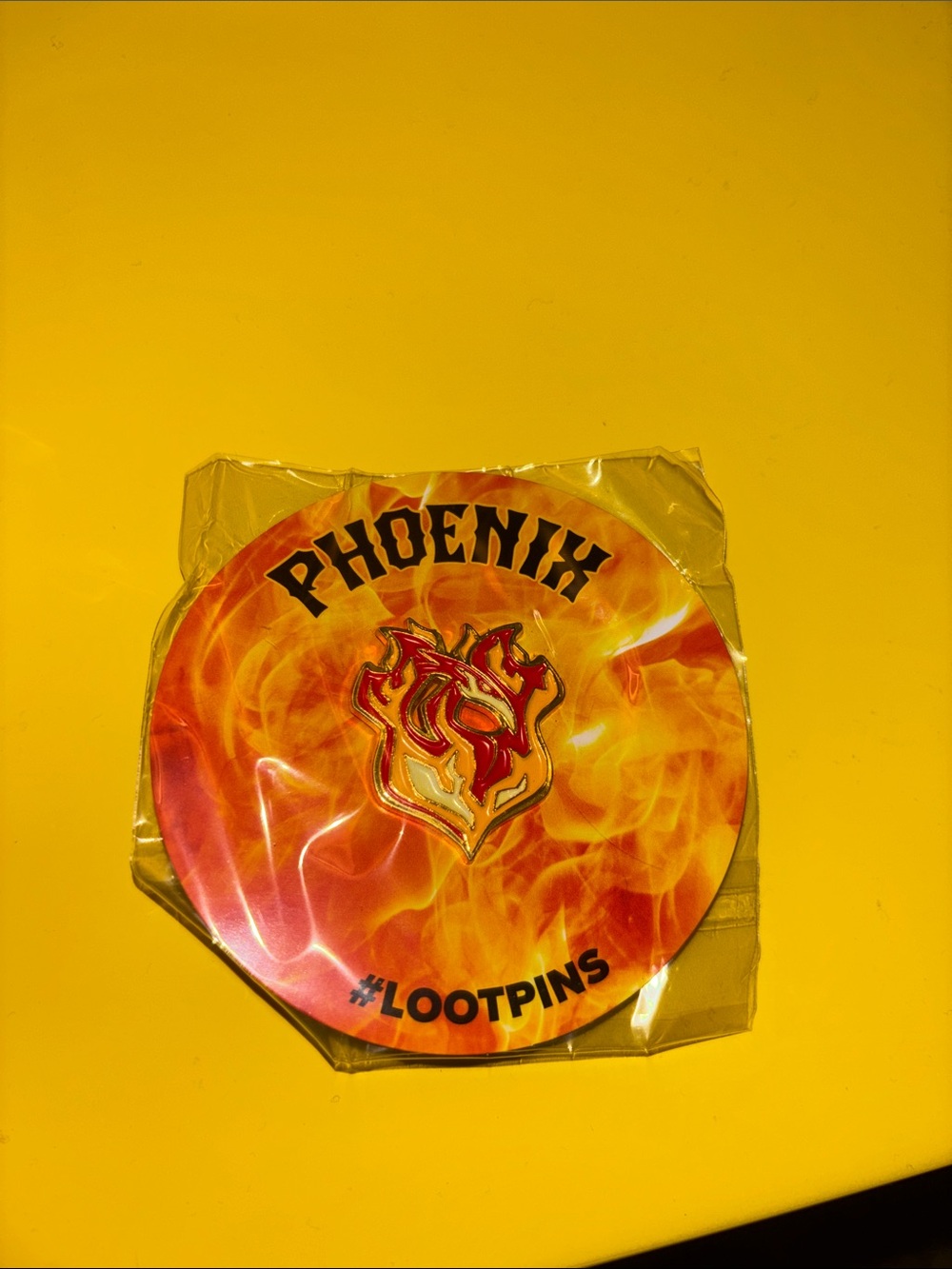 Phoenix Flame Enamel Pin - Red & Orange
